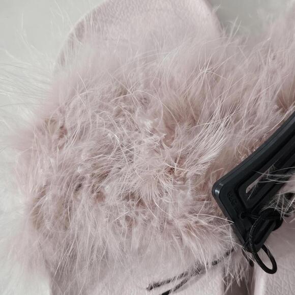 2/$20 INC International Concepts Faux Marabou Pink Slides Size XL (11/12) - Picture 3 of 8